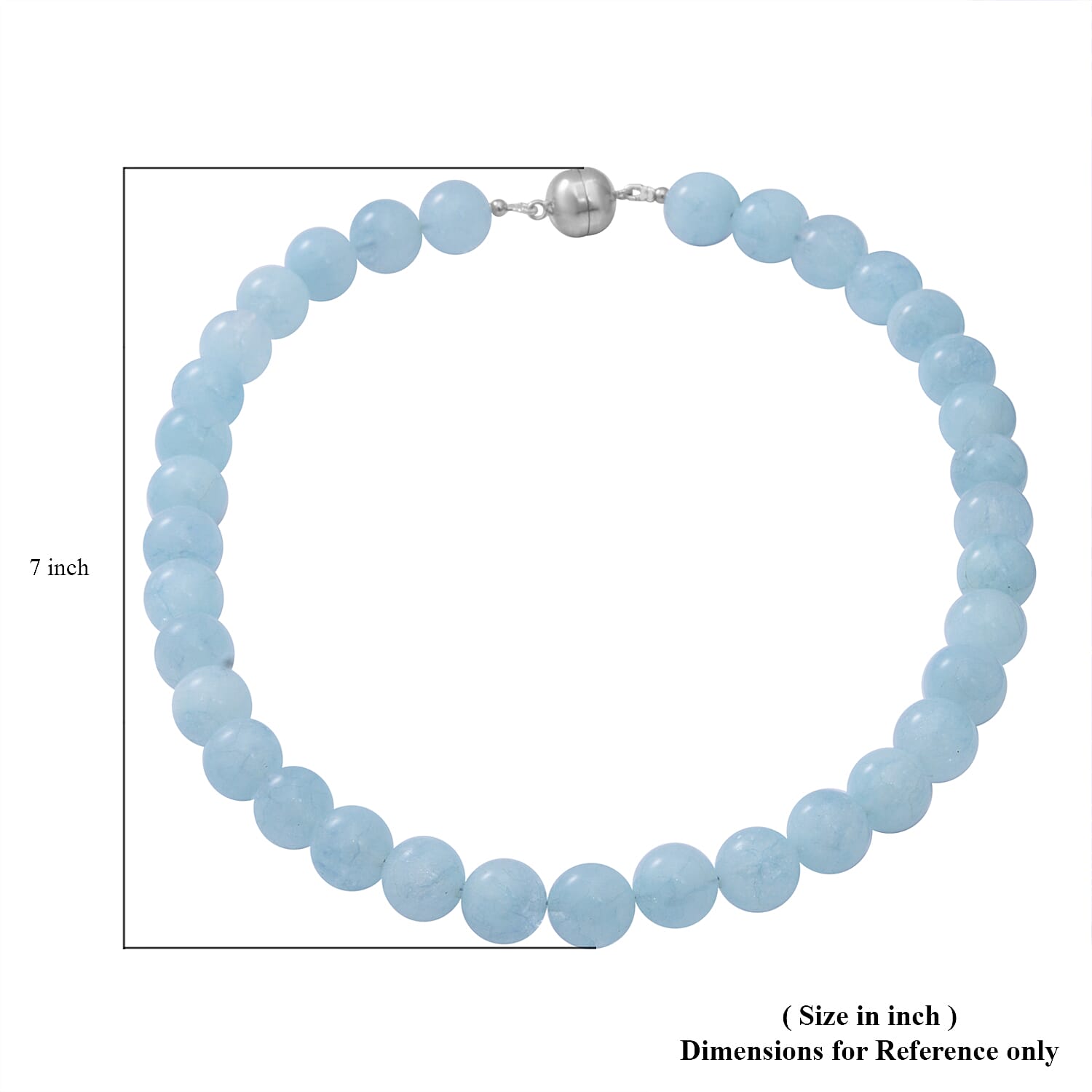 Espirito Santo Aquamarine Beaded Necklace 18 Inches in Sterling Silver Magnetic Lock 450.00 ctw