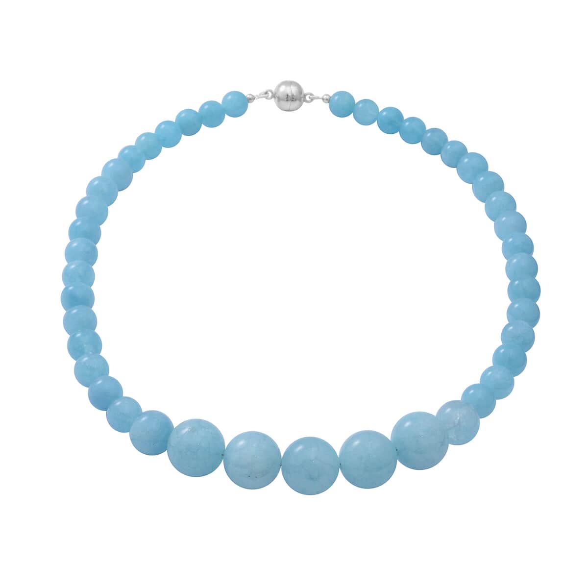 Mangoro Aquamarine Beaded Necklace 18 Inches in Sterling Silver 300.00 ctw image number 0