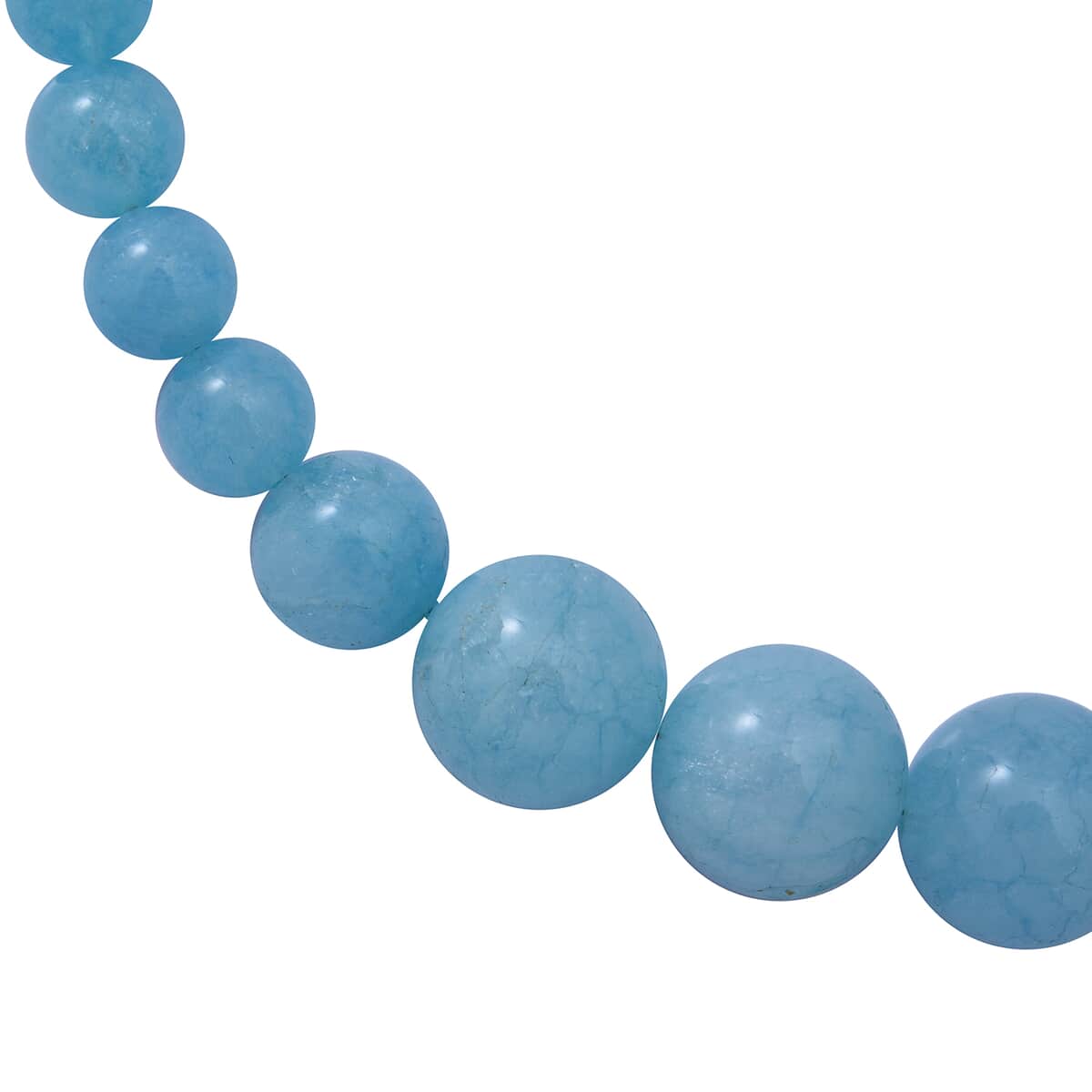 Mangoro Aquamarine Beaded Necklace 18 Inches in Sterling Silver 300.00 ctw image number 2