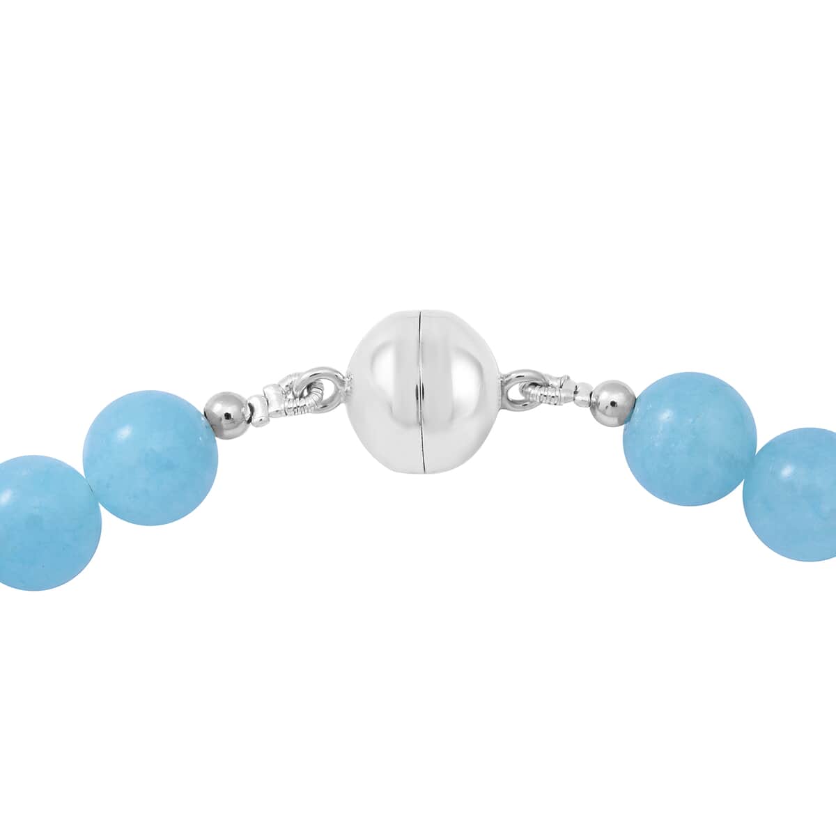 Mangoro Aquamarine Beaded Necklace 18 Inches in Sterling Silver 300.00 ctw image number 3