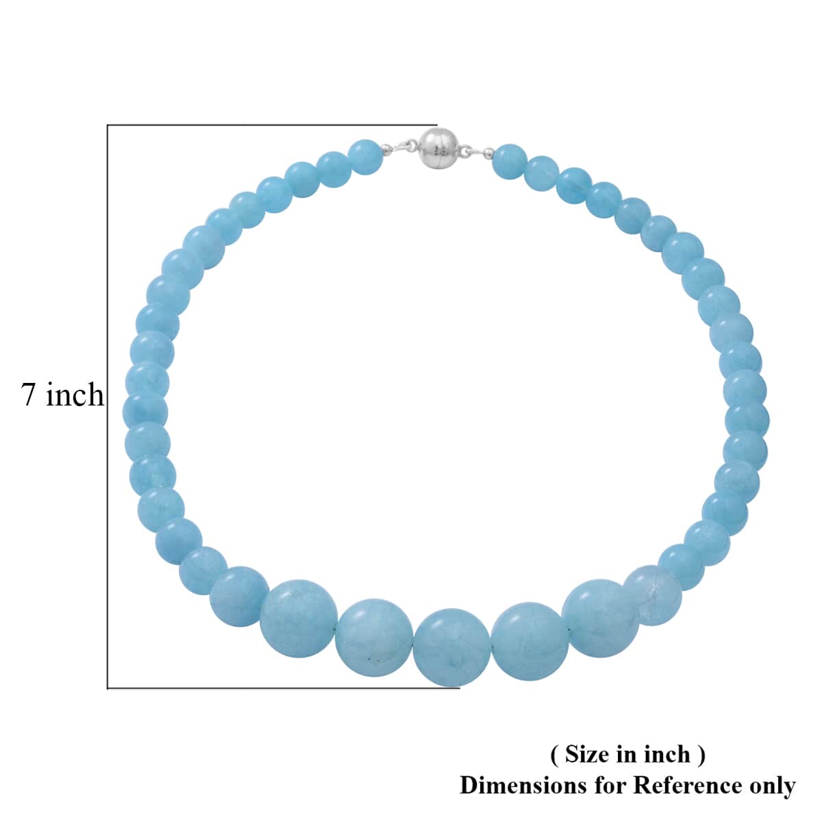 Mangoro Aquamarine Beaded Necklace 18 Inches in Sterling Silver 300.00 ctw image number 4