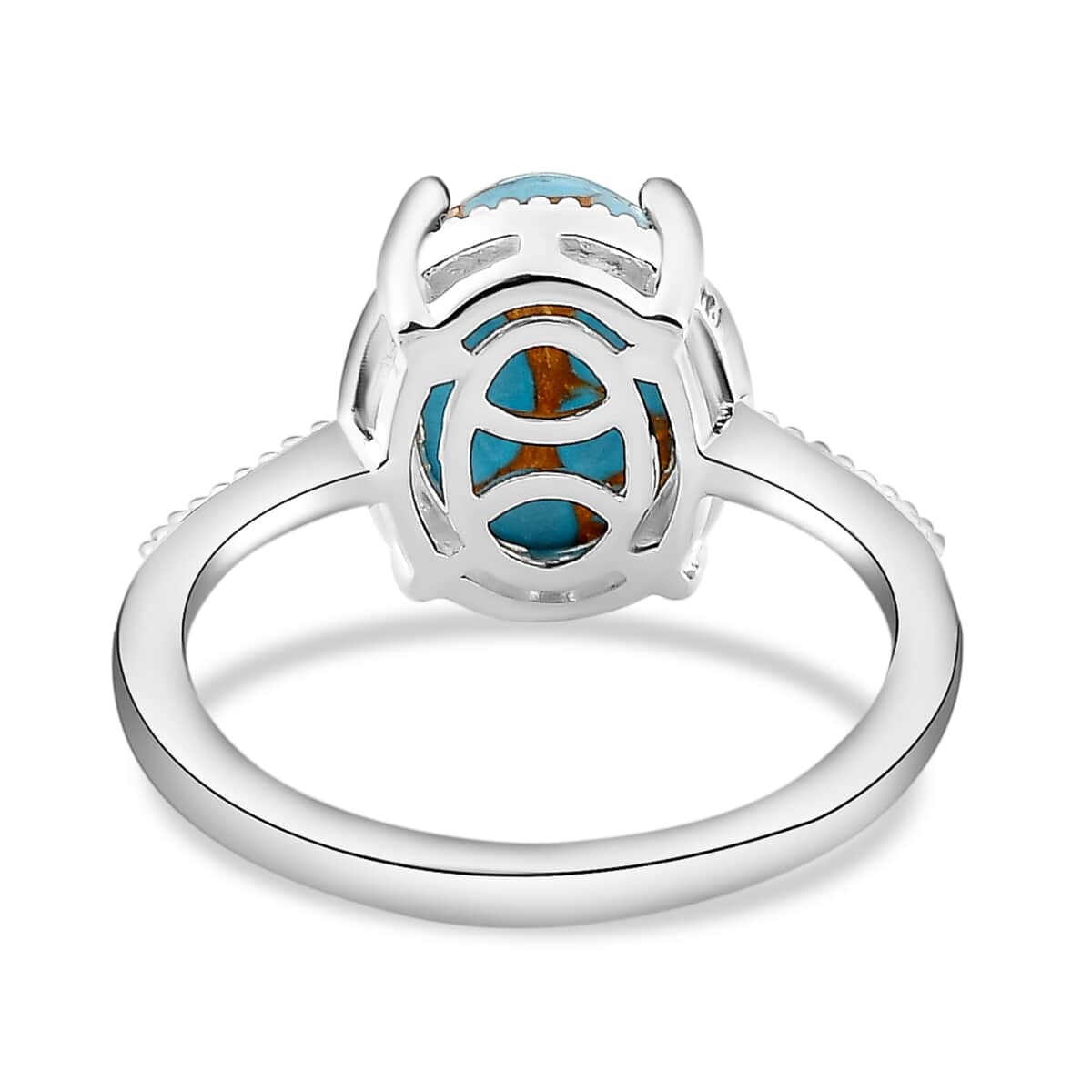 Mojave Blue Turquoise Solitaire Ring in Sterling Silver (Size 9.0) 2.75 ctw image number 6