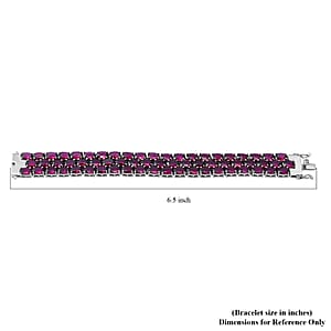 Orissa Rhodolite Garnet Bracelet in Platinum Over Sterling Silver, Silver Tennis Bracelet, Birthday Gifts For Her (7.25 In) 64.75 ctw