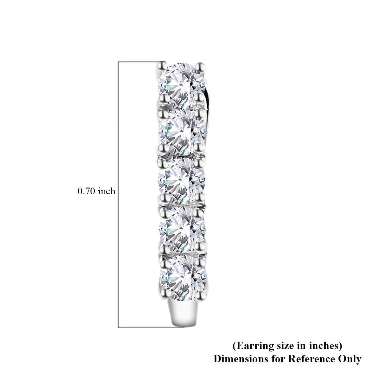 Mother’s Day Gift Moissanite Earrings in Platinum Over Sterling Silver 1.10 ctw image number 4