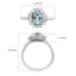 Luxoro 14K White Gold Premium Santa Maria Aquamarine and G-H SI Diamond Halo Ring (Size 10.0) 3.30 Grams 1.40 ctw image number 5