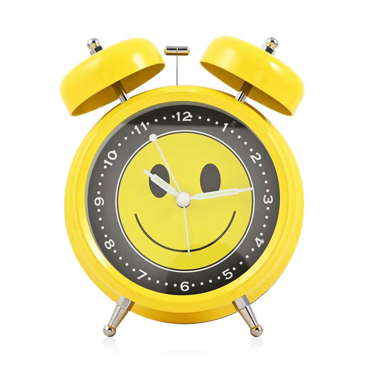 Yellow Smiley Face Double Bell Alarm Clock image number 0