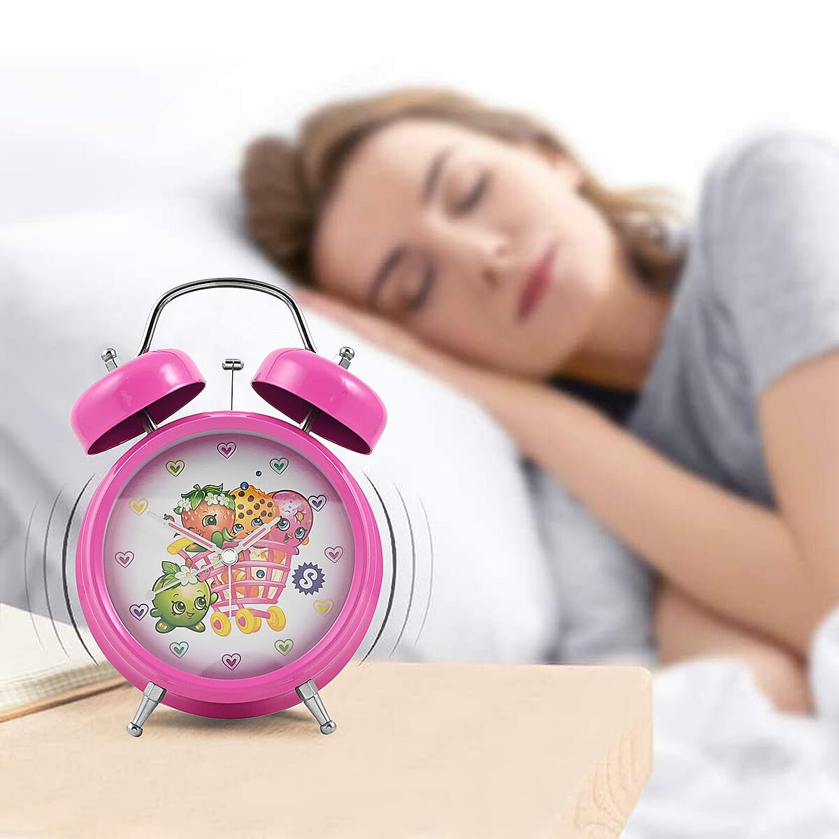 Pink Shopkins Double Bell Alarm Clock image number 1