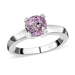 Martha Rocha Kunzite 1.77 ctw Ring in Platinum Over Sterling Silver (Size 11.5)