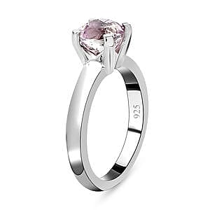 Martha Rocha Kunzite 1.77 ctw Ring in Platinum Over Sterling Silver (Size 11.5)