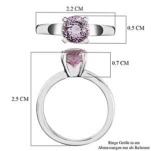 Martha Rocha Kunzite 1.77 ctw Ring in Platinum Over Sterling Silver (Size 11.5)