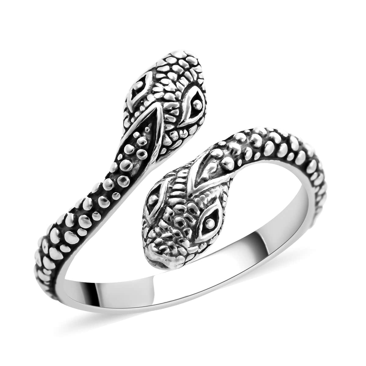 Sterling Silver Couple Snake Ring 3.20 Grams image number 0