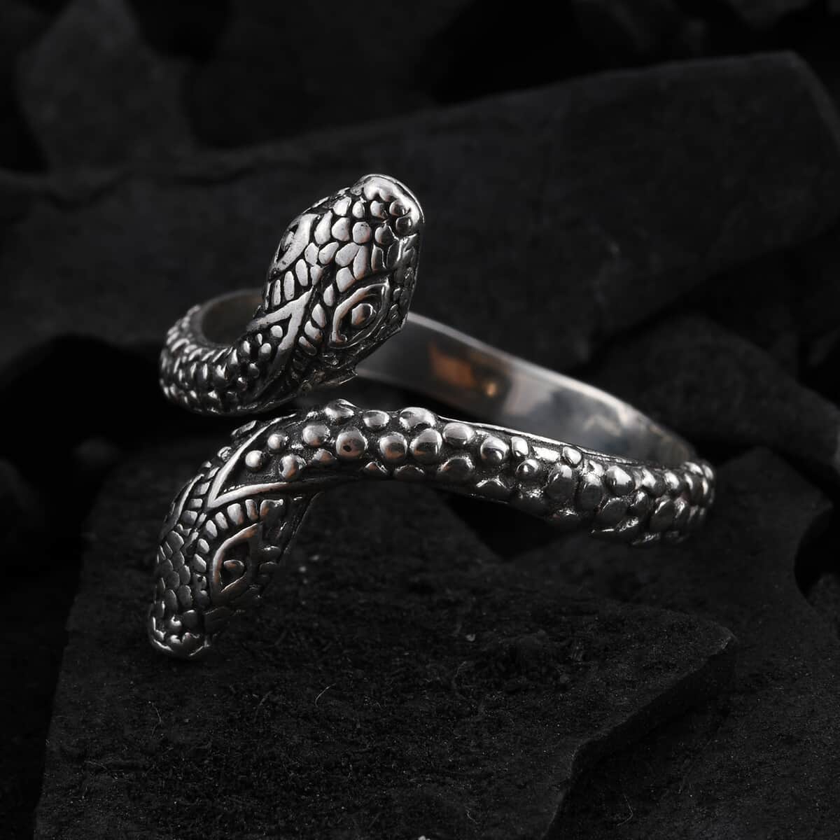 Sterling Silver Couple Snake Ring 3.20 Grams image number 1