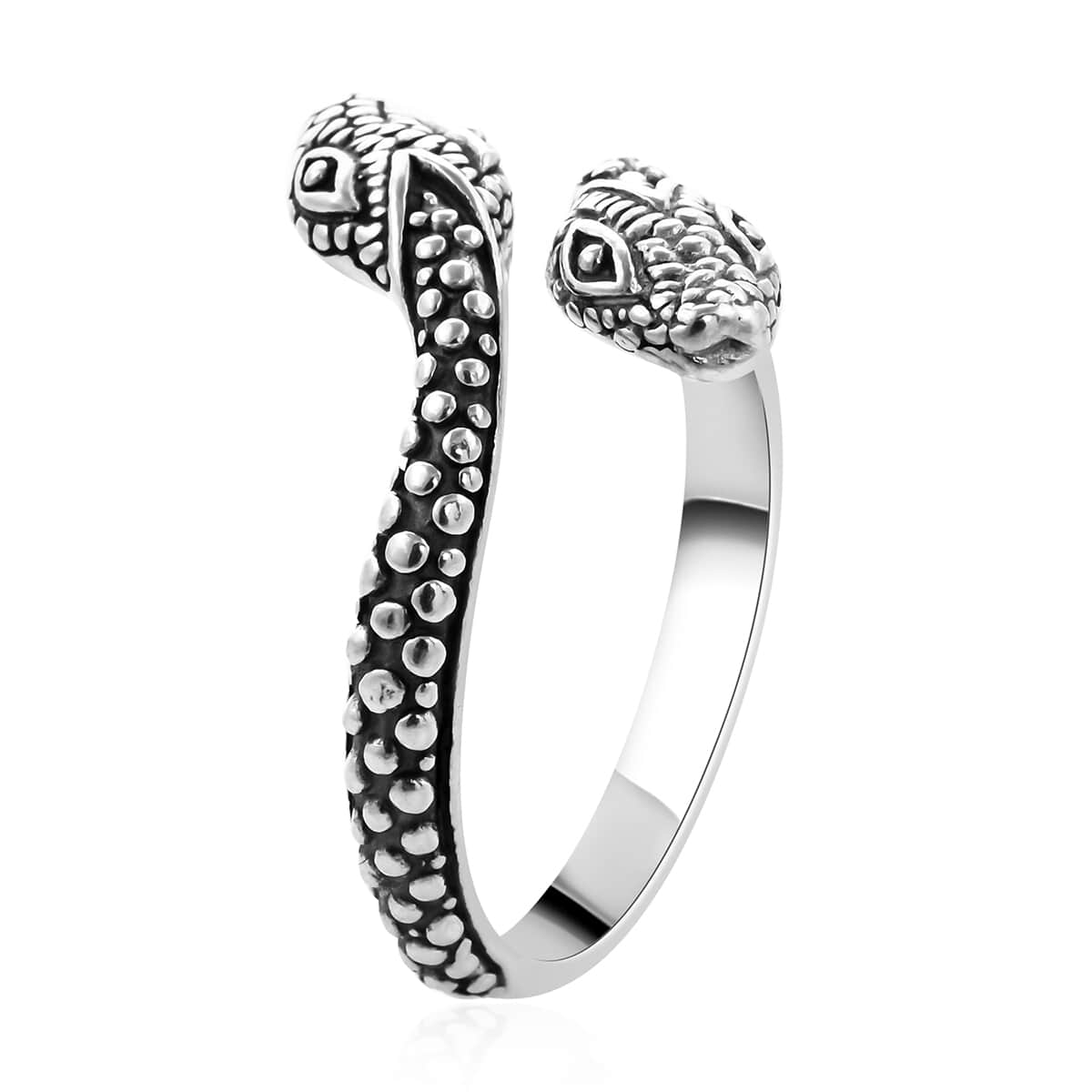 Sterling Silver Couple Snake Ring 3.20 Grams image number 3