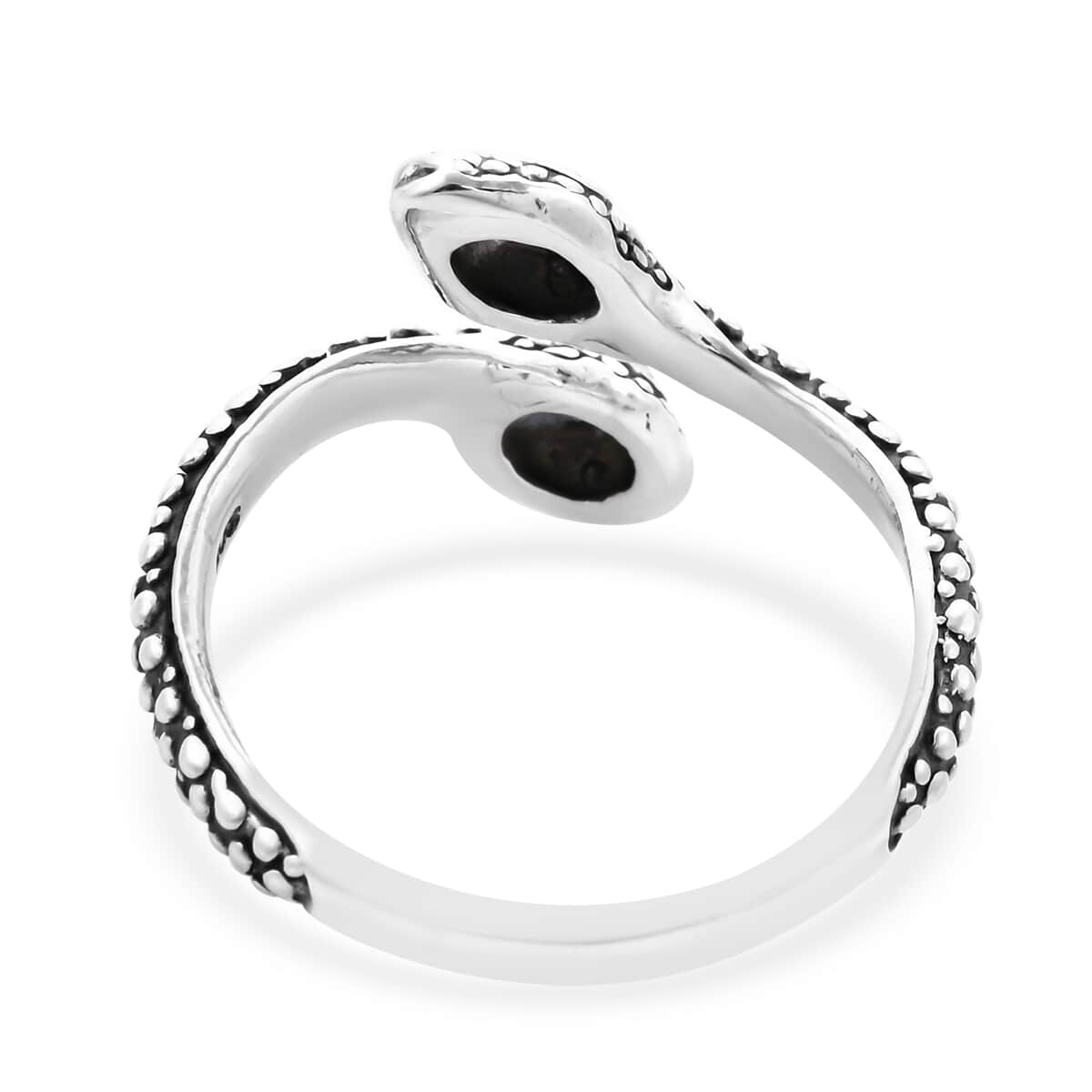 Sterling Silver Couple Snake Open Band Bypass Ring (Size 9.0) 3.20 Grams image number 4