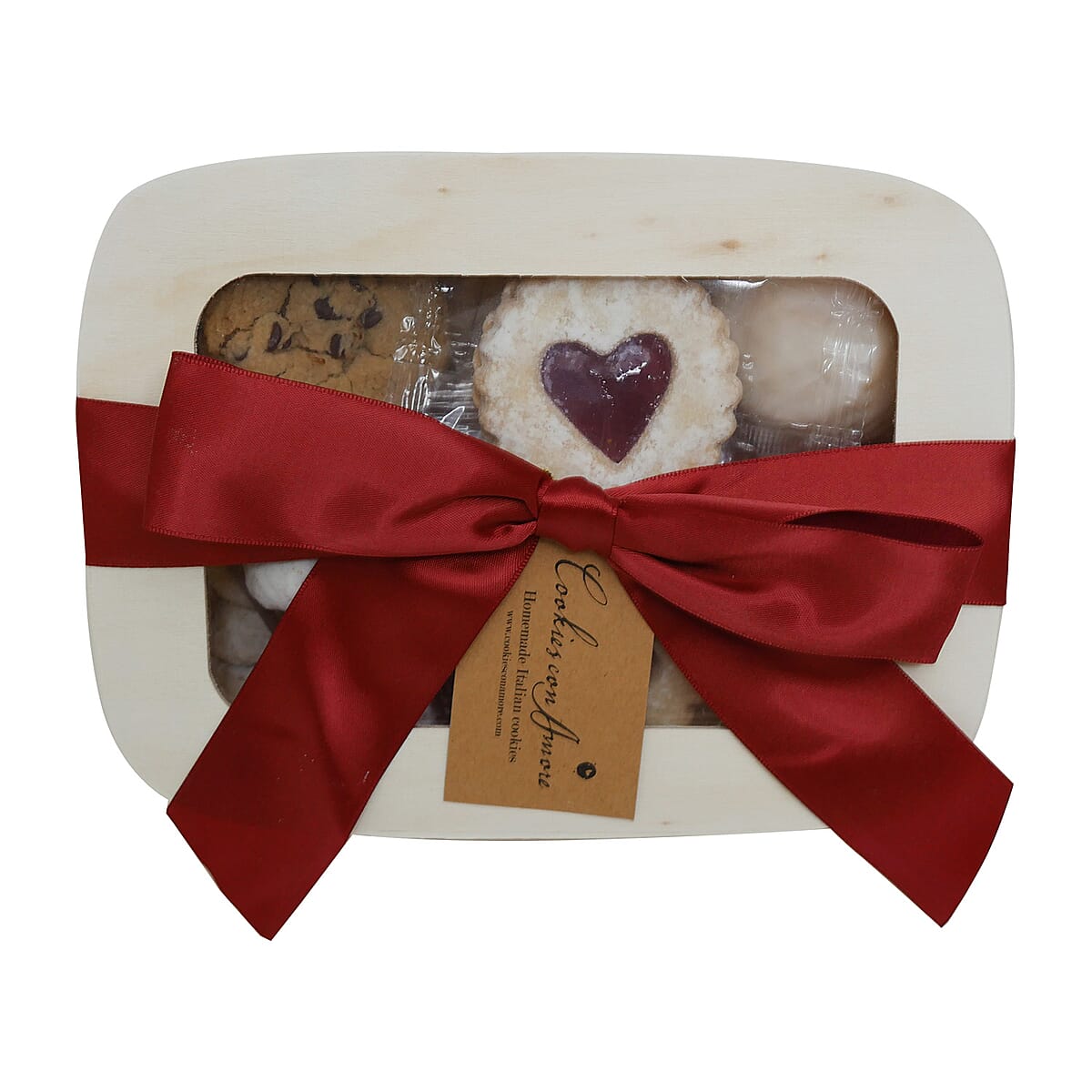 Red Ribbon Gift Basket Cookies Con Amore-1lb. Cookie Assortment Tin image number 0