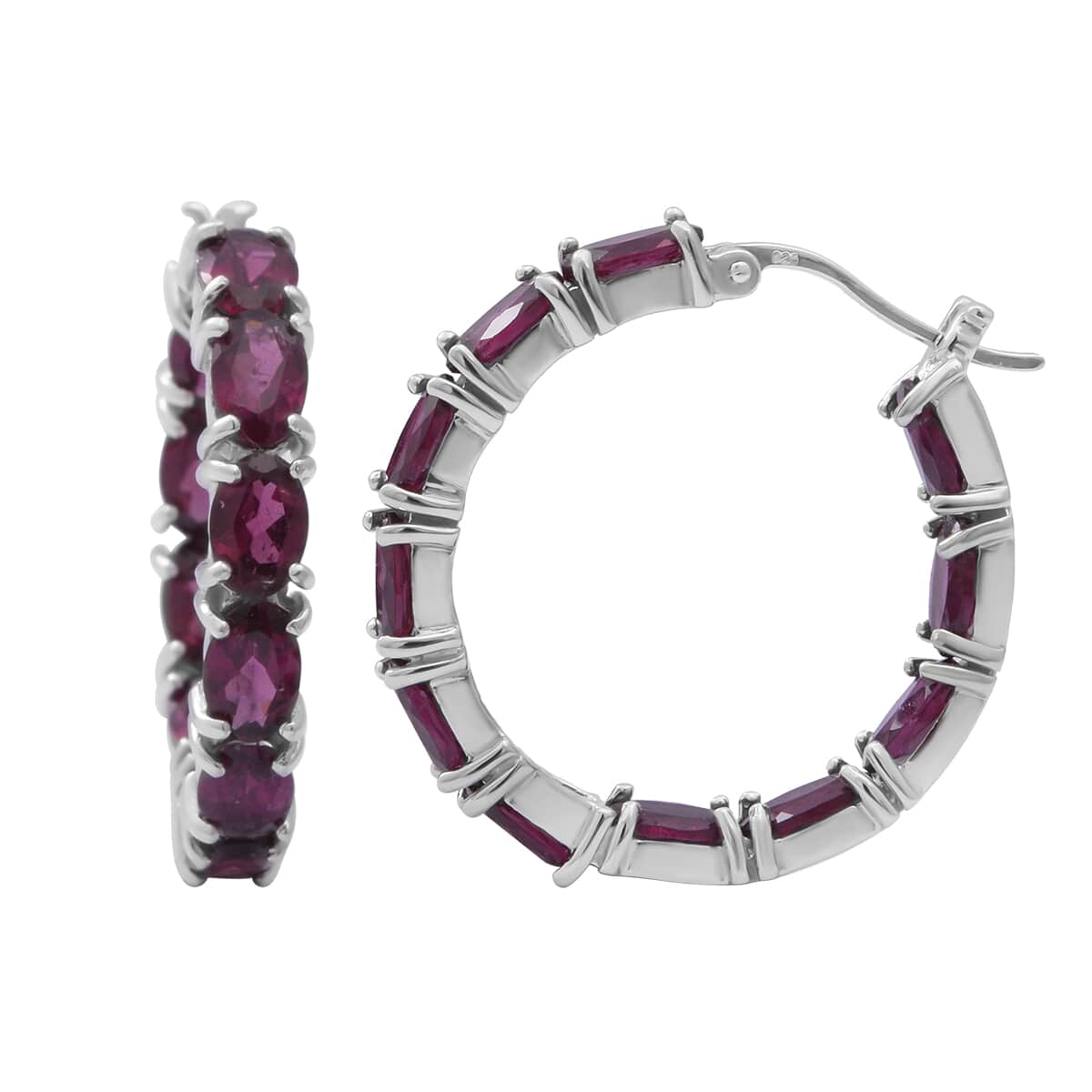 Orissa Rhodolite Garnet and Multi Gemstone Earrings in Platinum Over Sterling Silver 10.65 ctw image number 0