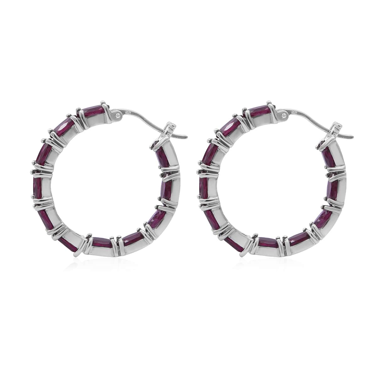 Orissa Rhodolite Garnet and Multi Gemstone Earrings in Platinum Over Sterling Silver 10.65 ctw image number 2