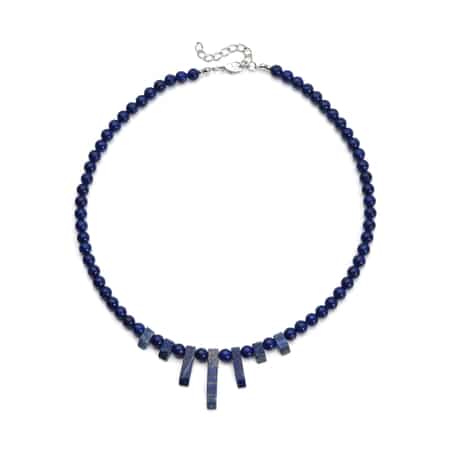 Lapis Lazuli Necklace 18-20 Inches in Silvertone 160.00 ctw image number 0