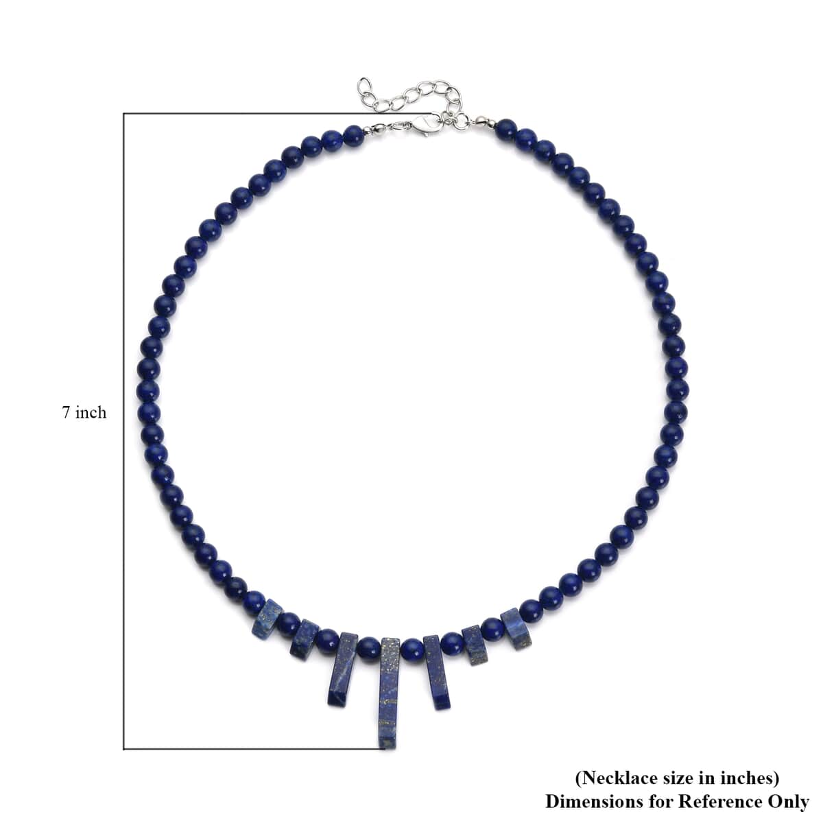 Lapis Lazuli Necklace 18-20 Inches in Silvertone 160.00 ctw image number 6