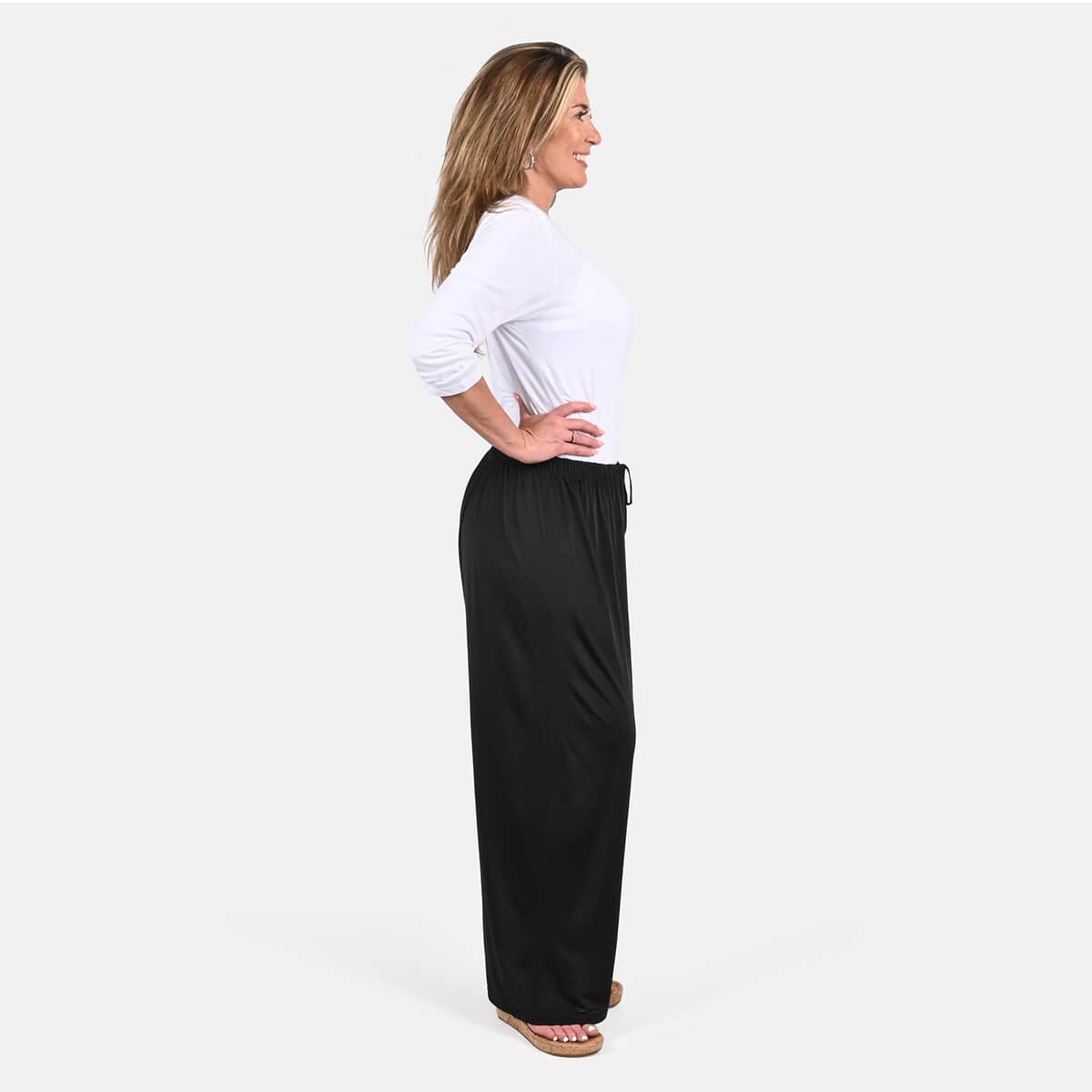 TAMSY Black Color Printed Trouser - One Size Fits Most image number 2