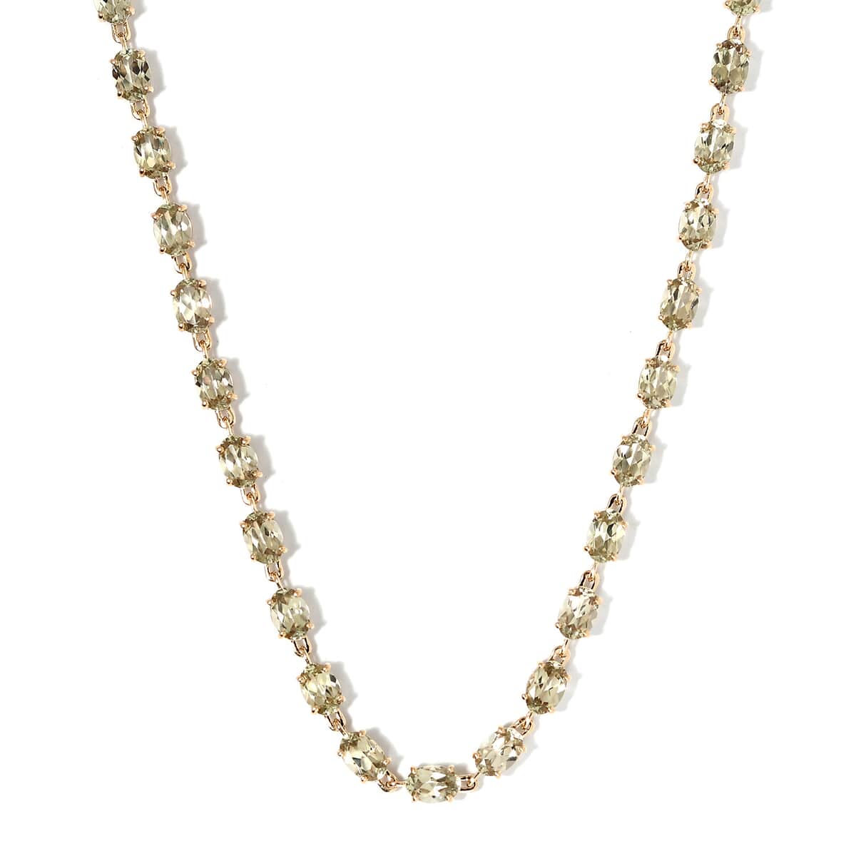 Luxoro 14K Yellow Gold AAA Turkizite Line Necklace 18 Inches 7.50 Grams 23.75 ctw image number 0
