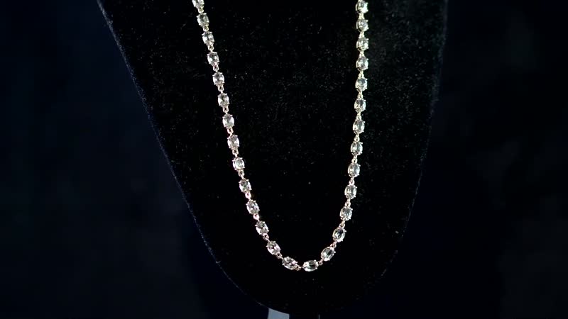 Luxoro 14K Yellow Gold AAA Turkizite Line Necklace 18 Inches 7.50 Grams 23.75 ctw