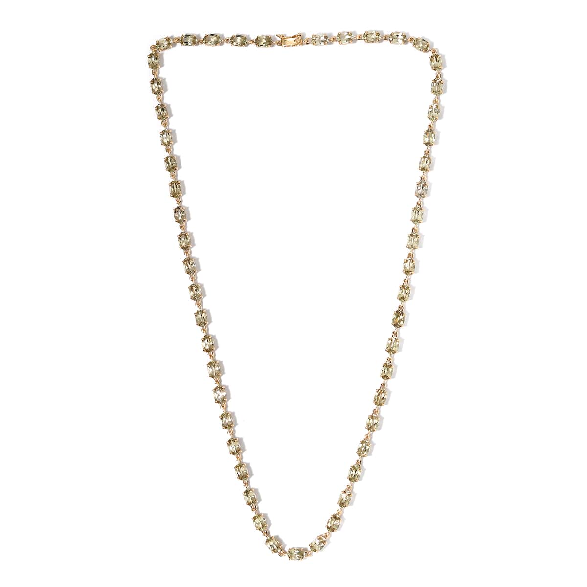 Luxoro 14K Yellow Gold AAA Turkizite Line Necklace 18 Inches 7.50 Grams 23.75 ctw image number 3