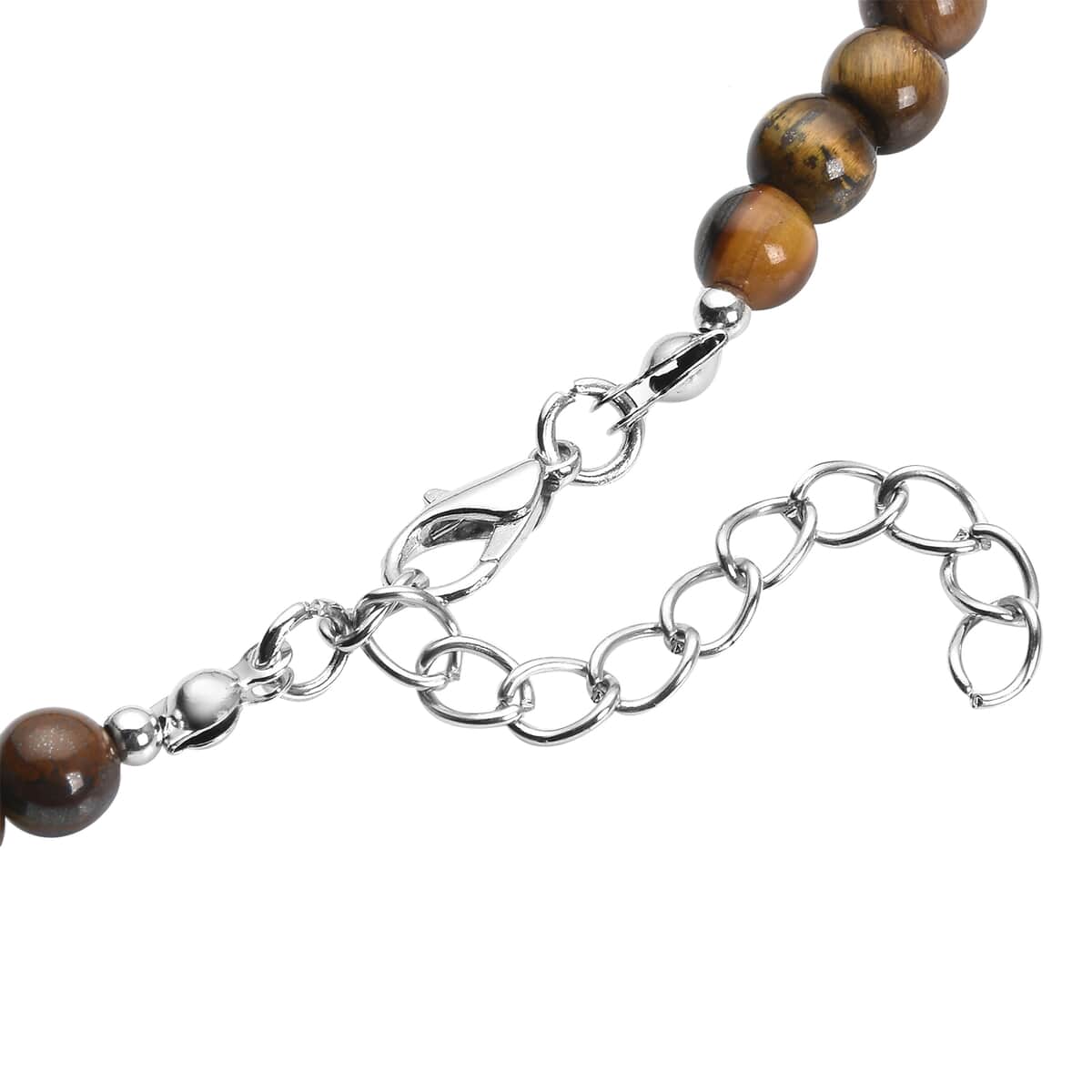 Tiger's Eye Necklace 18-20 Inches in Silvertone 162.00 ctw image number 5