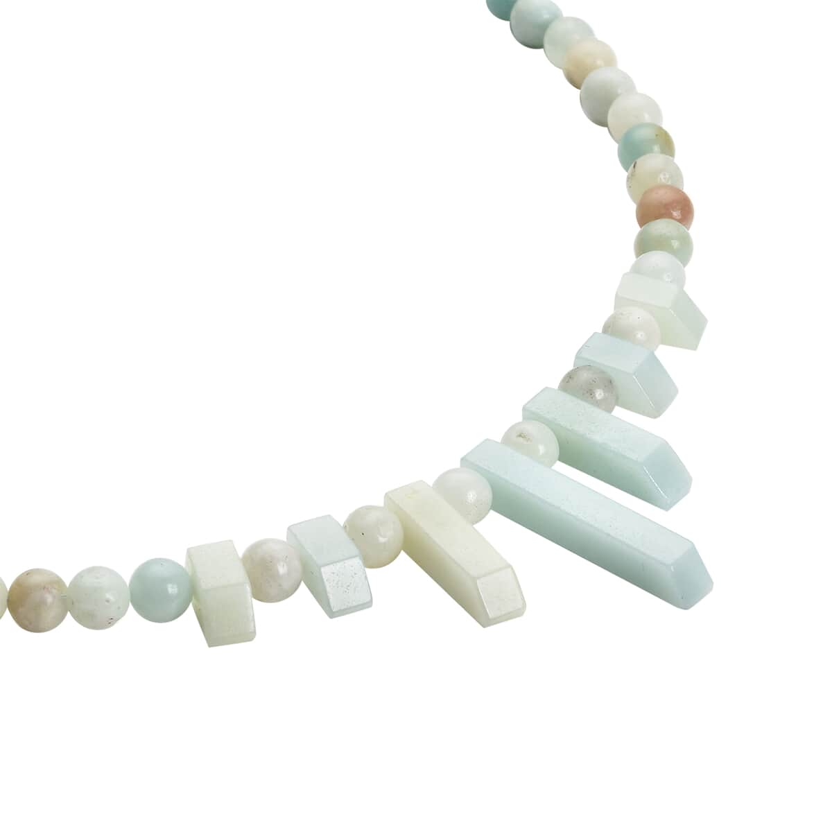 Multi Color Amazonite Necklace 18-20 Inches in Silvertone 157.00 ctw image number 2