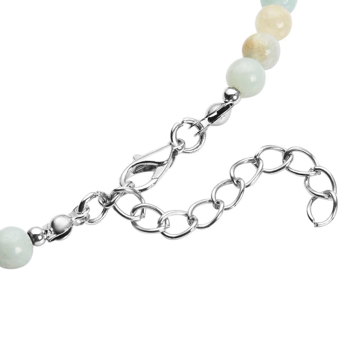 Multi Color Amazonite Necklace 18-20 Inches in Silvertone 157.00 ctw image number 4
