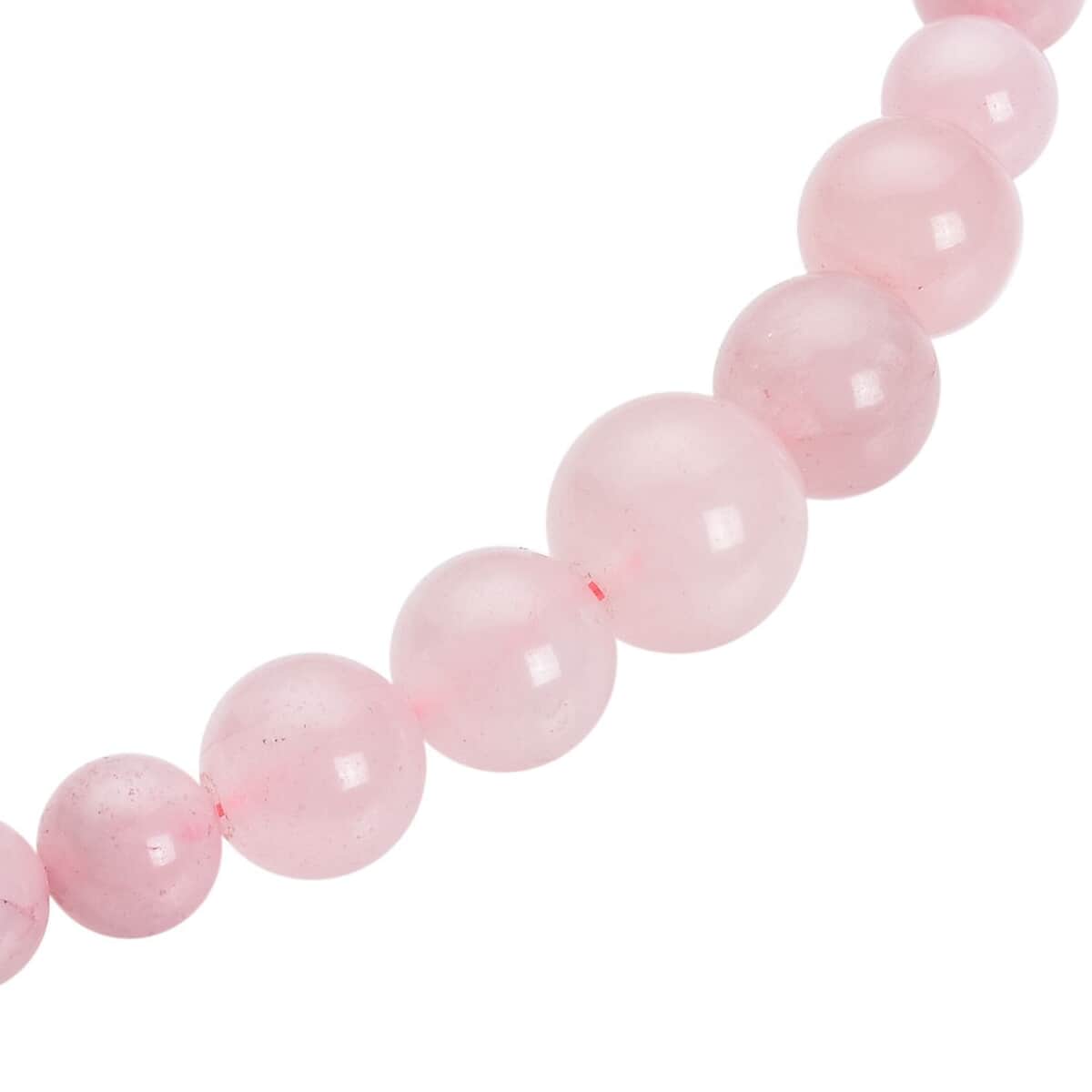 Galilea Rose Quartz Beaded Necklace 18 Inches with Magnetic Lock in Sterling Silver 150.00 ctw image number 2