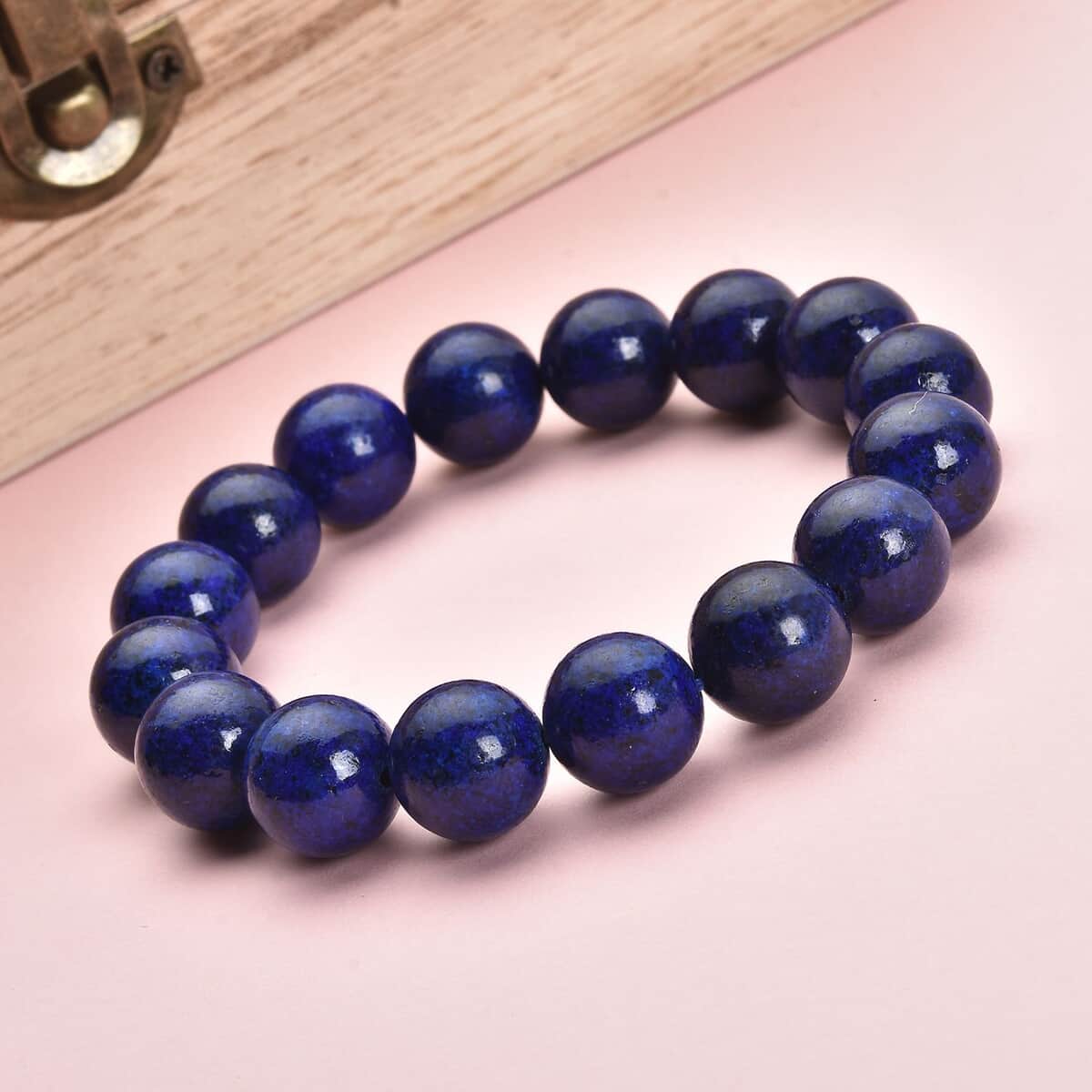 Lapis Lazuli Beaded Stretch Bracelet 205.00 ctw image number 1
