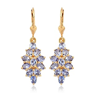 Tanzanite Lever Back Earrings in Vermeil Yellow Gold Over Sterling Silver 3.00 ctw