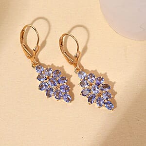 Tanzanite Lever Back Earrings in Vermeil Yellow Gold Over Sterling Silver 3.00 ctw
