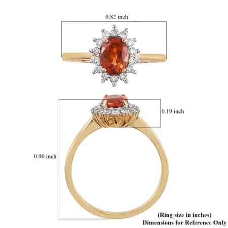 ILIANA 18K Yellow Gold AAA Songea Sapphire and G-H SI Diamond Halo Ring 3.10 Grams 1.35 ctw image number 5