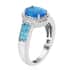Malgache Neon Apatite and Natural White Zircon Ring in Platinum Over Sterling Silver (Size 7.0) 2.40 ctw image number 3