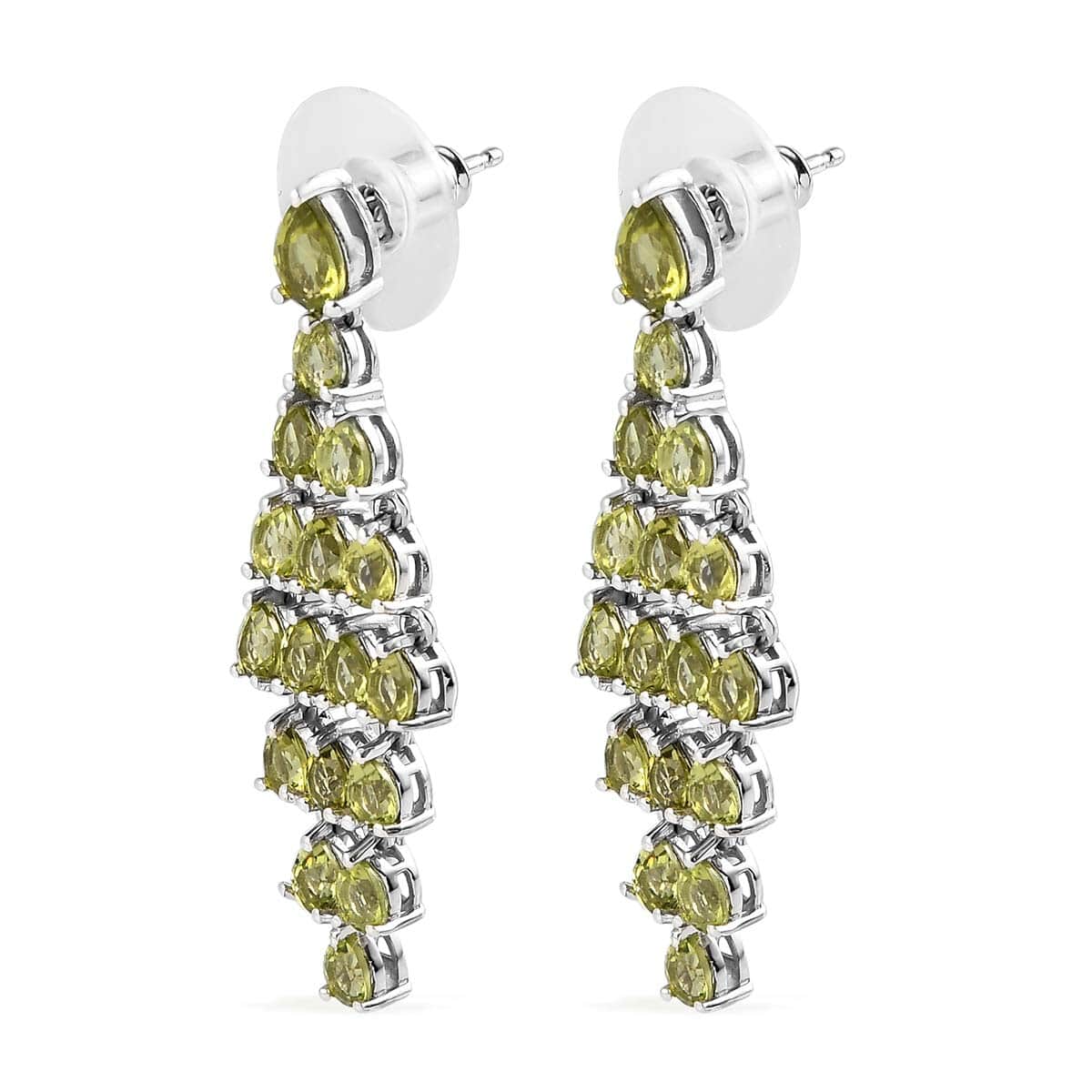 Arizona Peridot Chandelier Earrings in Platinum Over Sterling Silver 6.10 ctw image number 3
