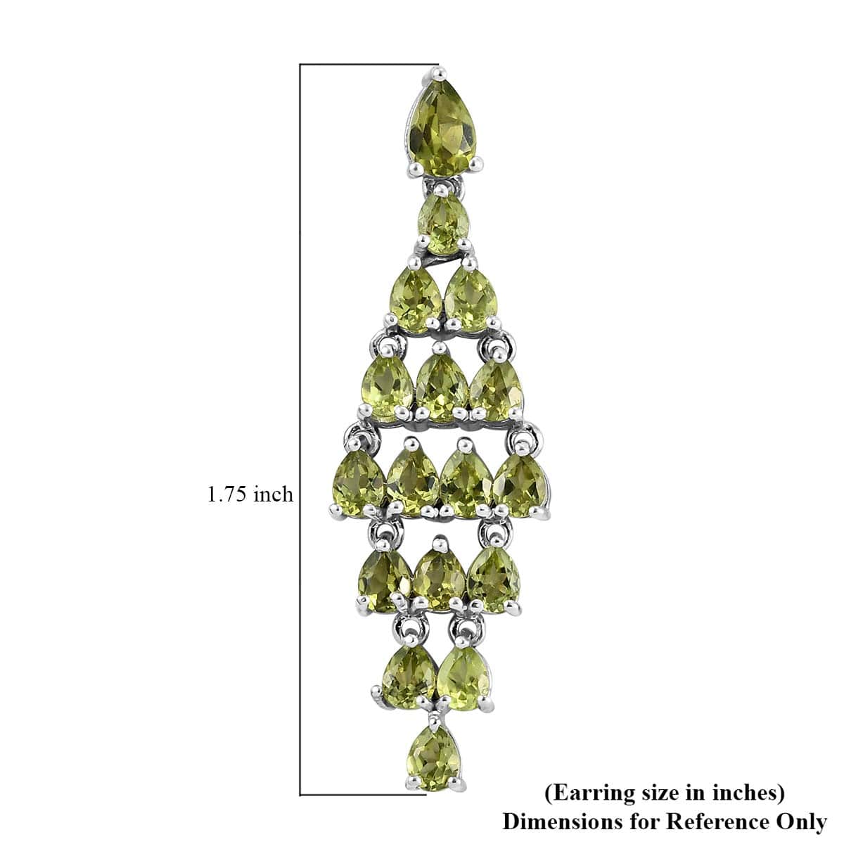 Arizona Peridot Chandelier Earrings in Platinum Over Sterling Silver 6.10 ctw image number 4