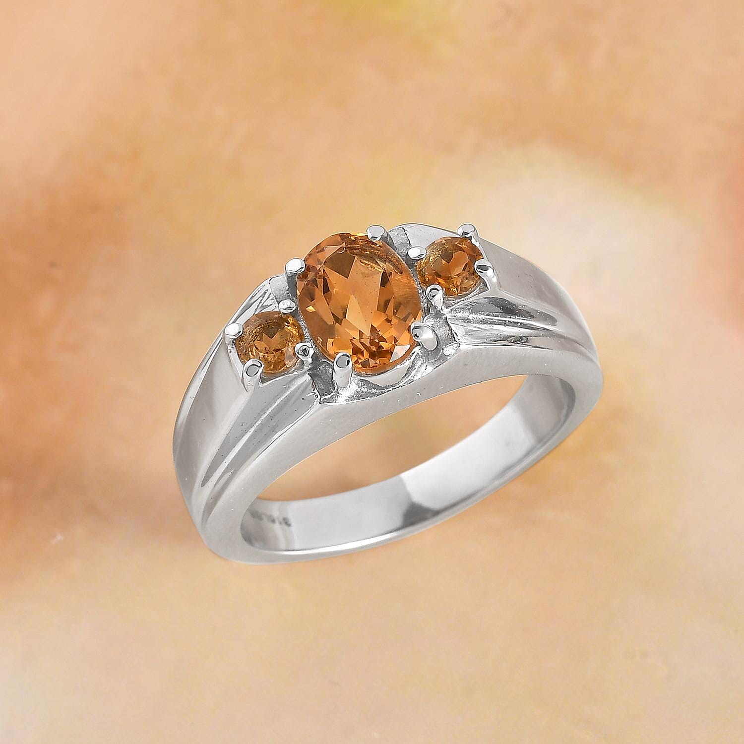 Serra Gaucha Citrine Men's Ring in Stainless Steel (Size 11.0) 1.50 ctw