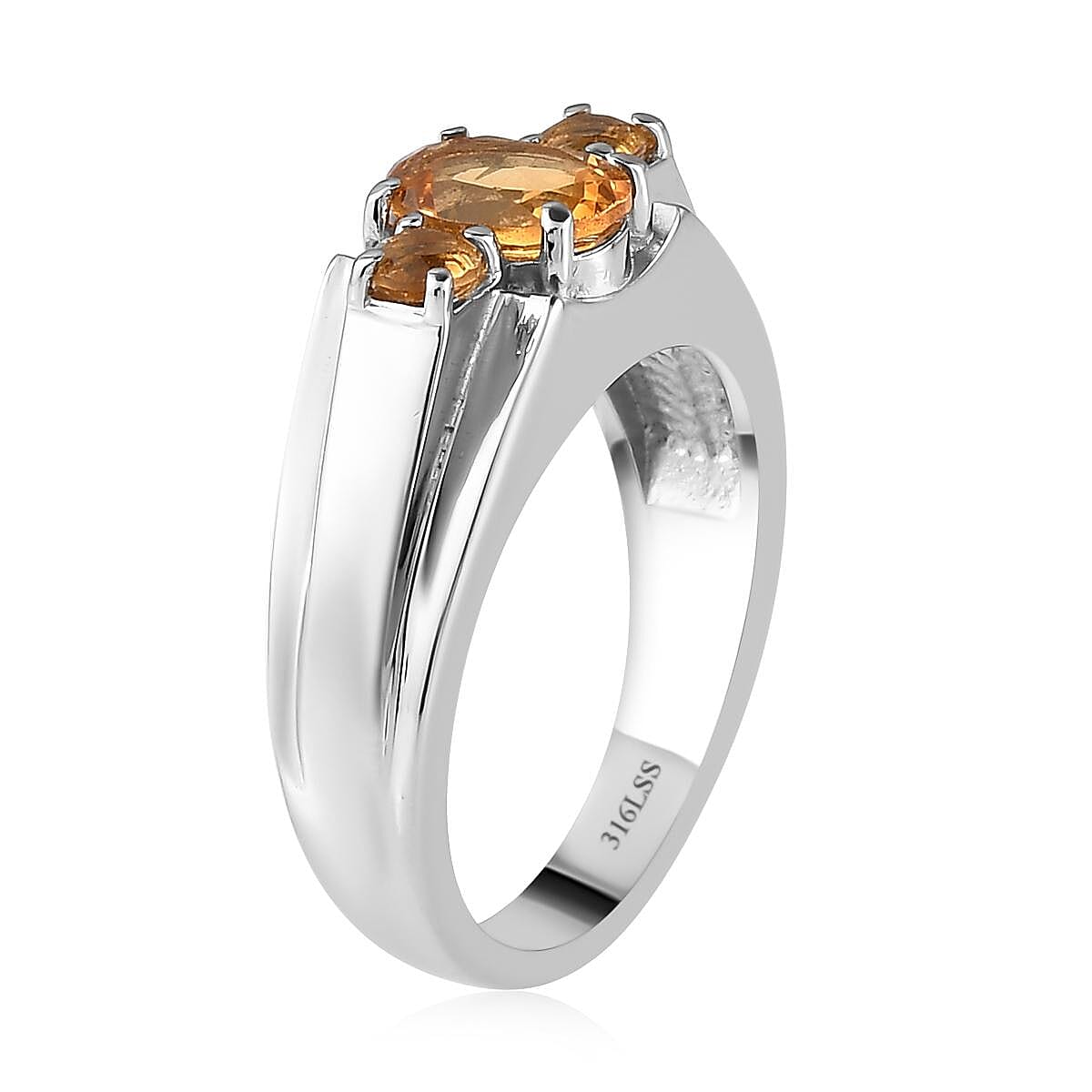 Serra Gaucha Citrine Men's Ring in Stainless Steel (Size 11.0) 1.50 ctw