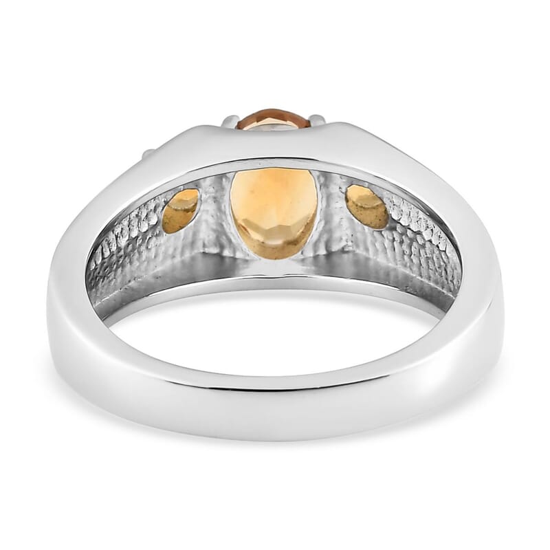 Serra Gaucha Citrine Men's Ring in Stainless Steel (Size 11.0) 1.50 ctw