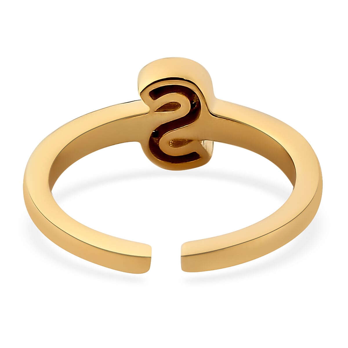 Diamond Initial S Open Band Ring in Vermeil Yellow Gold Over Sterling Silver (Size 7.0) 3 Grams 0.10 ctw image number 4