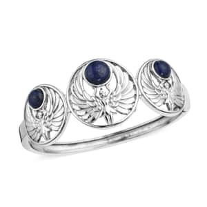 Lapis Lazuli Cuff Bracelet in Stainless Steel (7.25 In) 7.00 ctw