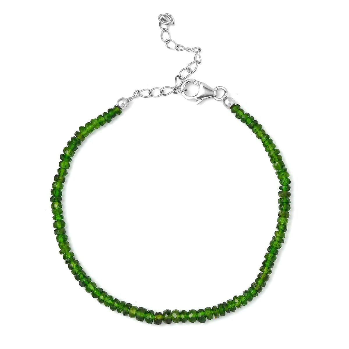 Natural Chrome Diopside Beaded Adjustable Bracelet in Rhodium Over Sterling Silver (6.50-8.00In) 16.00 ctw image number 4