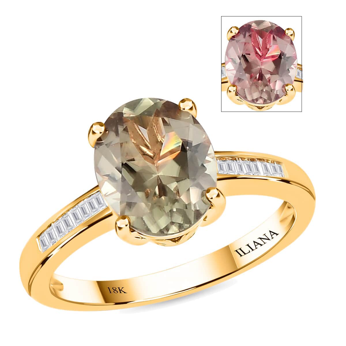Iliana 18K Yellow Gold AAA Turkizite and G-H SI Diamond Ring (Size 10.0) 4.11 Grams 3.40 ctw image number 0
