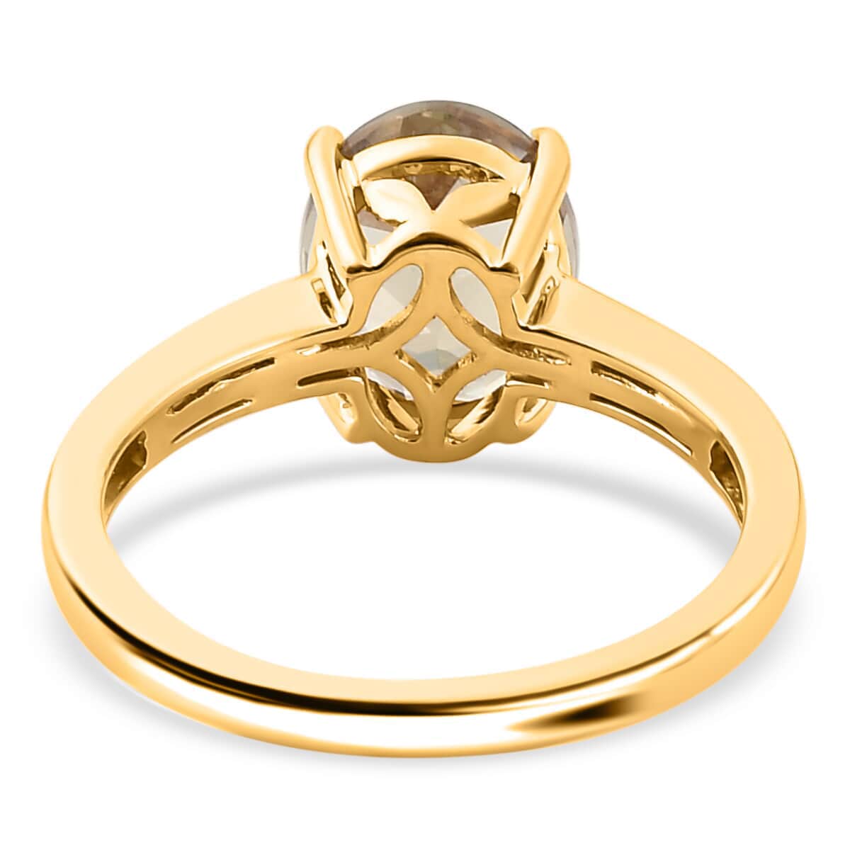 ILIANA 18K Yellow Gold AAA Turkizite and Diamond G-H SI Ring (Size 9.0) 3.80 Grams 3.10 ctw image number 4
