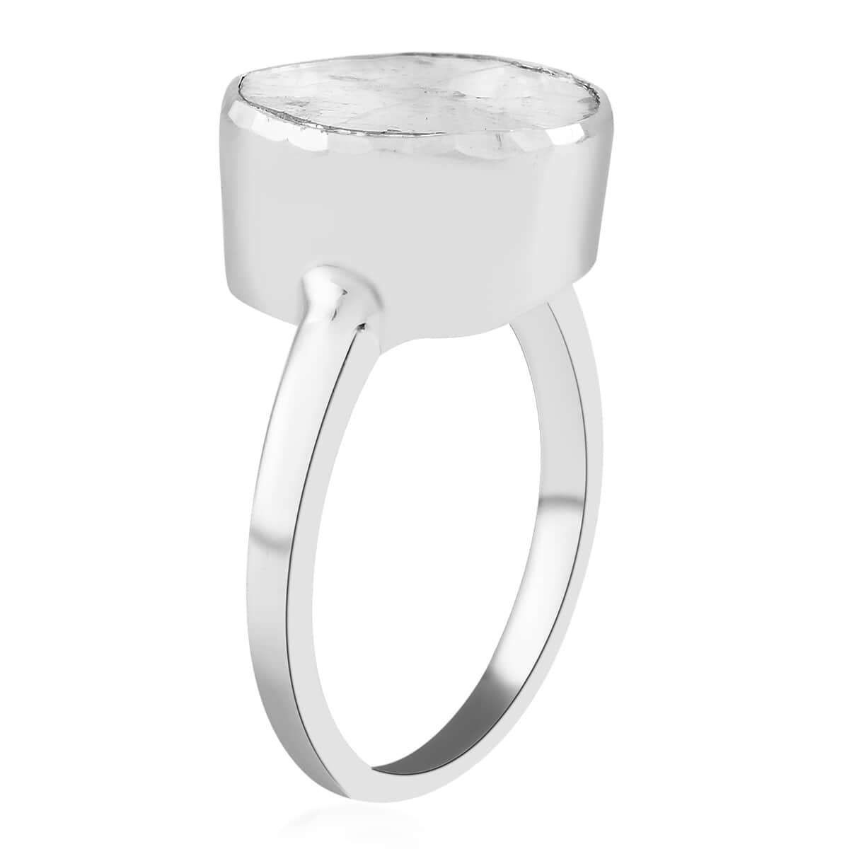 Polki Diamond Solitaire Ring in Rhodium Over Sterling Silver (Size 9.0) 1.00 ctw image number 3