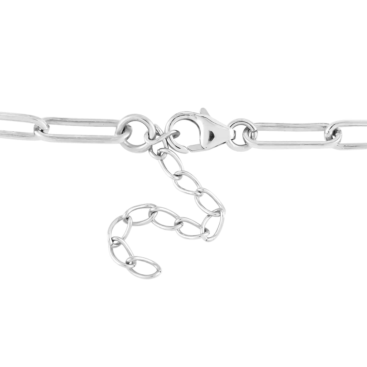 Polki Diamond Paper Clip Chain Bracelet in Rhodium Over Sterling Silver (7.00 In) 1.00 ctw image number 3