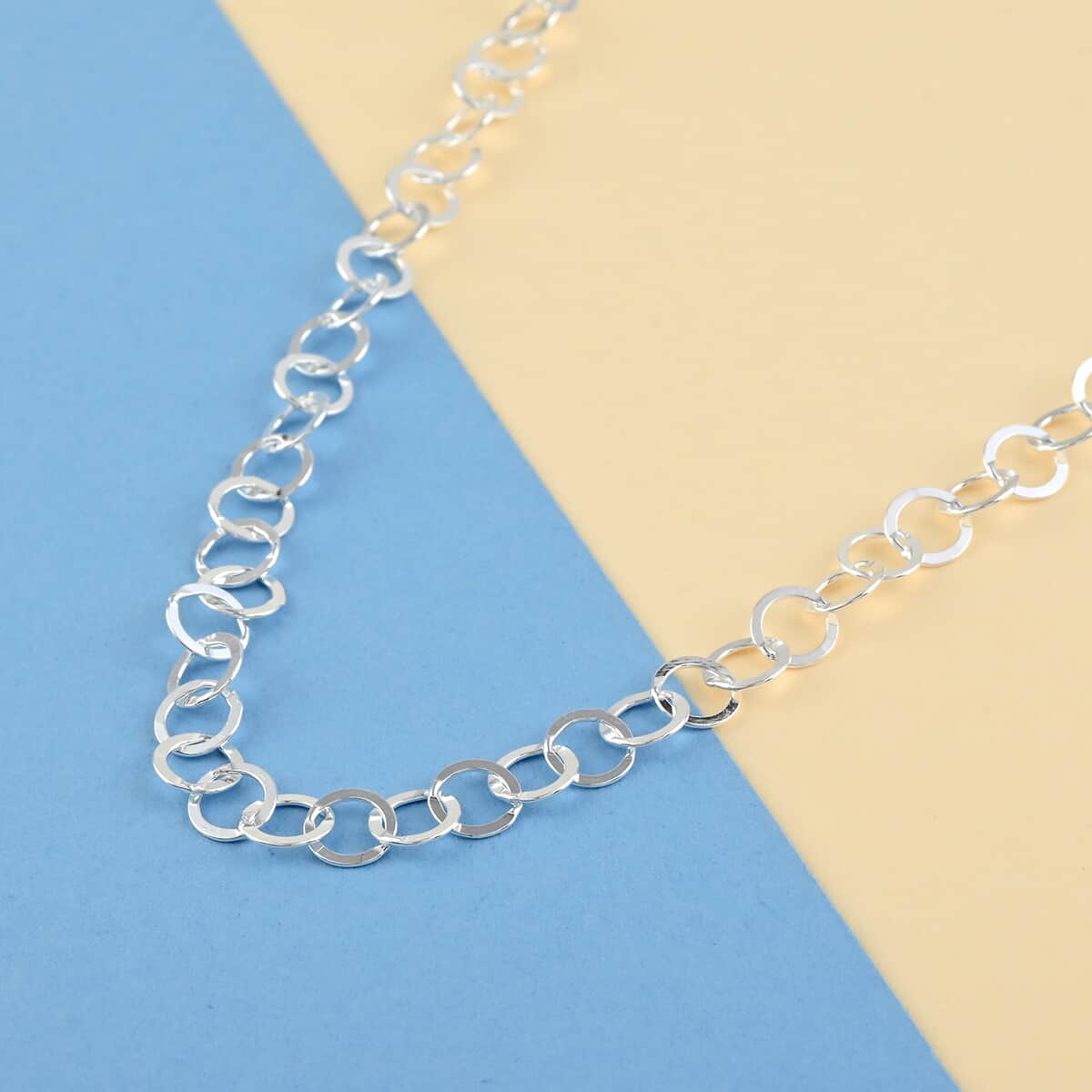 Italian Sterling Silver 5.5mm Rolo Necklace 24 Inches 6.90 Grams image number 1