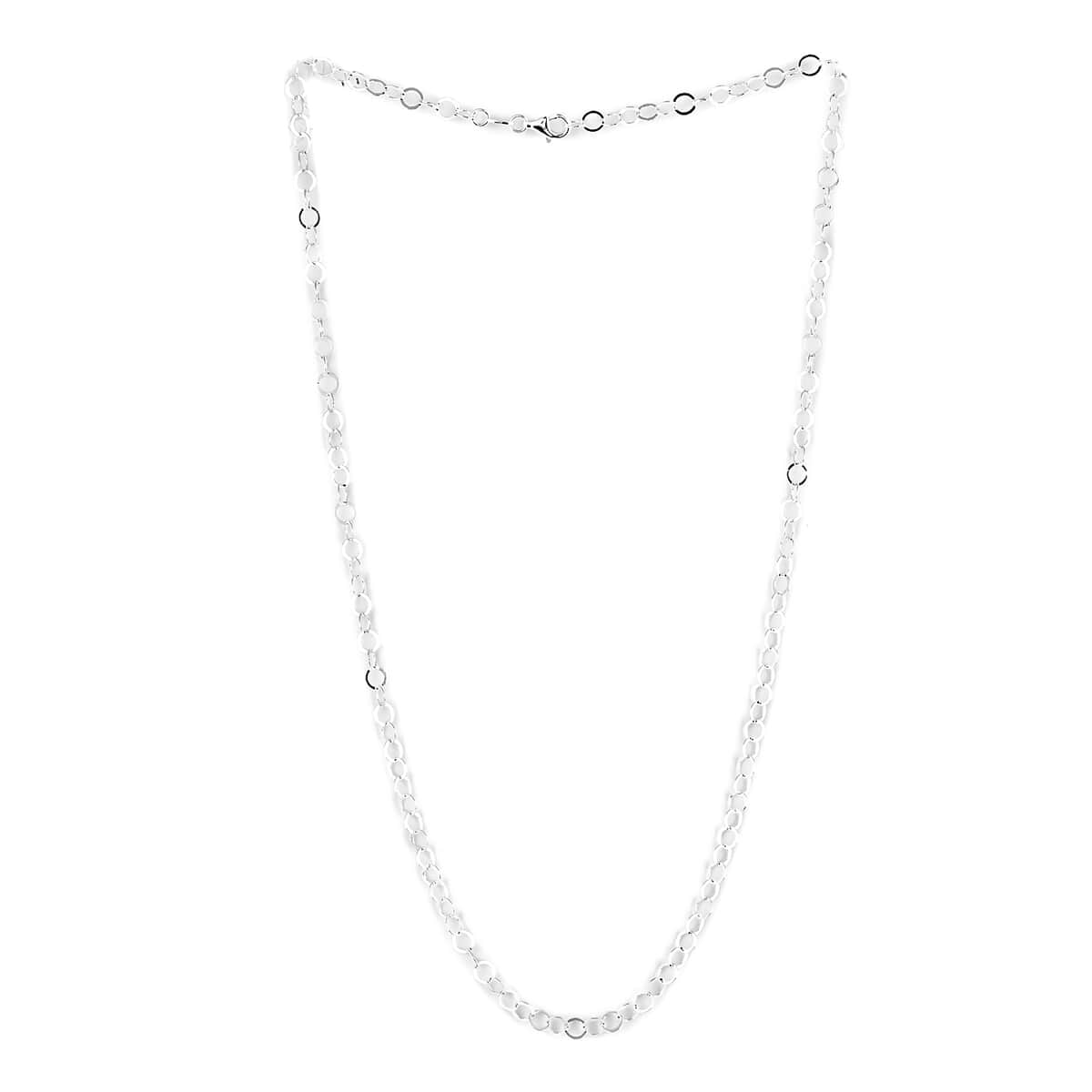 Italian Sterling Silver 5.5mm Rolo Necklace 24 Inches 6.90 Grams image number 2